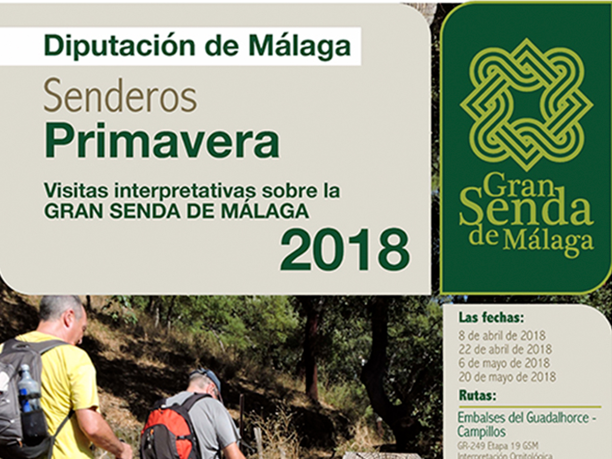 Arrancan el 8 de abril las actividades de senderismo de la Diputación con cuatro rutas por la Gran Senda de Málaga